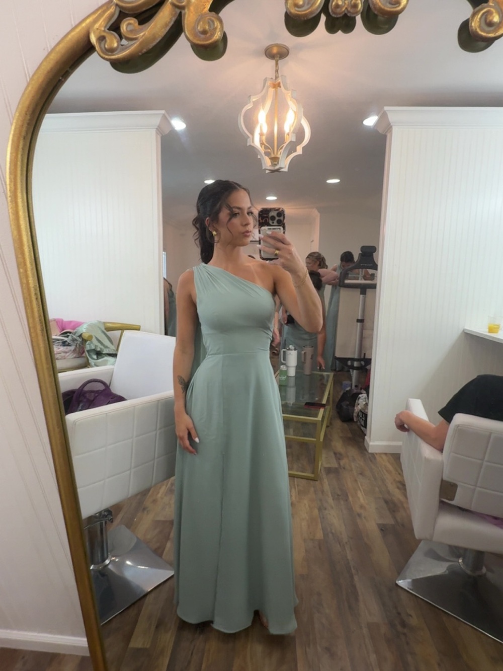 Birdy Grey One-Shoulder Sage Green Formal Gown